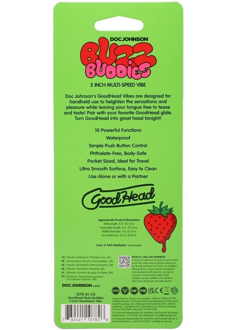GoodHead Buzz Buddies Strawberries 5in Vibe - Red/Pink