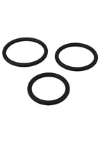 TitanMen Slim Silicone Cock Ring Set (3 Piece) - Black