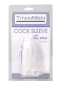 TitanMen Cock Sleeve with Ball Strap 4.5In - Clear