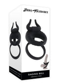 Zero Tolerance Raging Bull Rechargeable Silicone Dual Cock Ring - Black