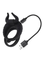 Zero Tolerance Raging Bull Rechargeable Silicone Dual Cock Ring - Black