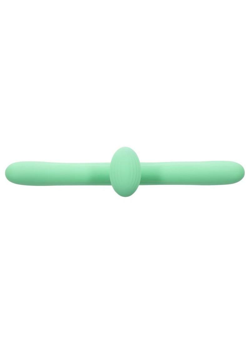 Meet Me Halfway Rechargeable Silicone Dual Vibrator - Green