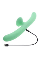 Meet Me Halfway Rechargeable Silicone Dual Vibrator - Green