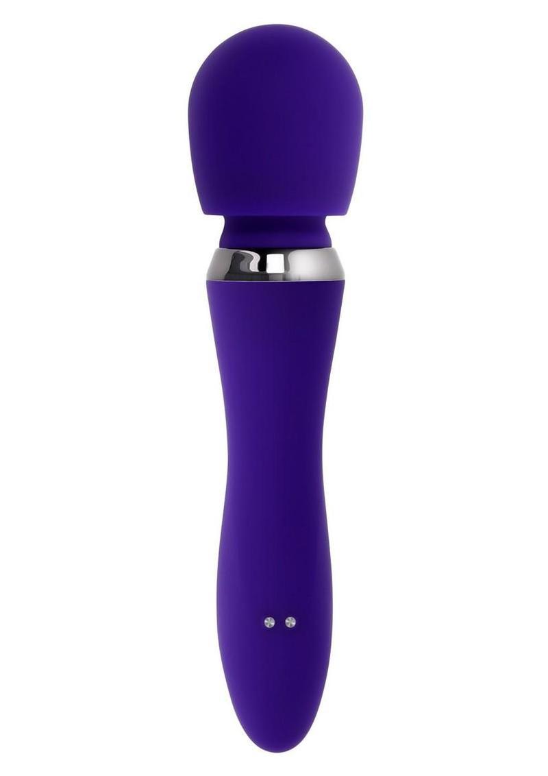 Selopa Merlin Rechargeable Silicone Wand Vibrator - Purple/Silver