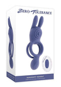 Zero Tolerance Naughty Bunny Rechargeable Silicone Vibrating Rabbit Cock Ring - Purple