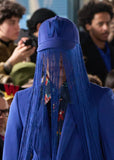 W CAP w FRINGES by Walter van Beirendonck in Blue