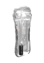 PDX Extreme Wet Pussies Super Luscious Lips Control Freak Self Lubricating Vibrating Stroker with Remote - Pussy - Frost/Clear