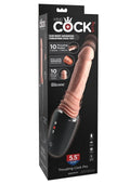 King Cock Plus Thrusting Cock Pro Rechargeable Silicone Dildo 5.5in - Vanilla