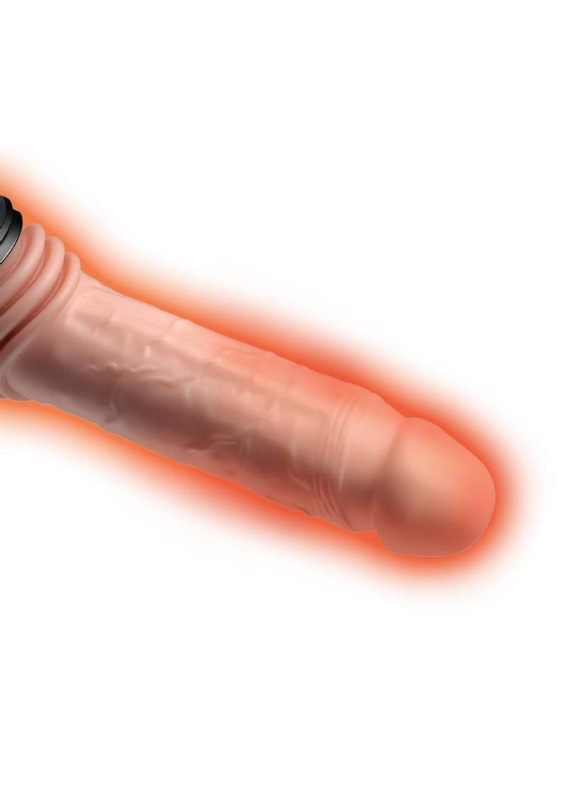 King Cock Plus Thrusting Cock Pro Rechargeable Silicone Dildo 5.5in - Vanilla