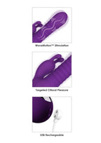 Fantasy For Her Fantasy Wave Rechargeable Silicone Vibrator with Clitoral Stimulator - Purple