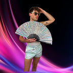 Discoteca Metallic Reflective Hand Fan