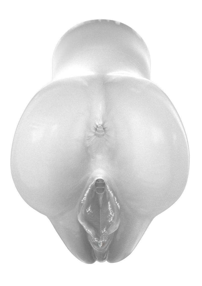 PDX Extreme Wet Pussies Pick Your Pleasure Control Freak Self Lubricating Vibrating Stroker with Remote - Pussy/Ass - Frost