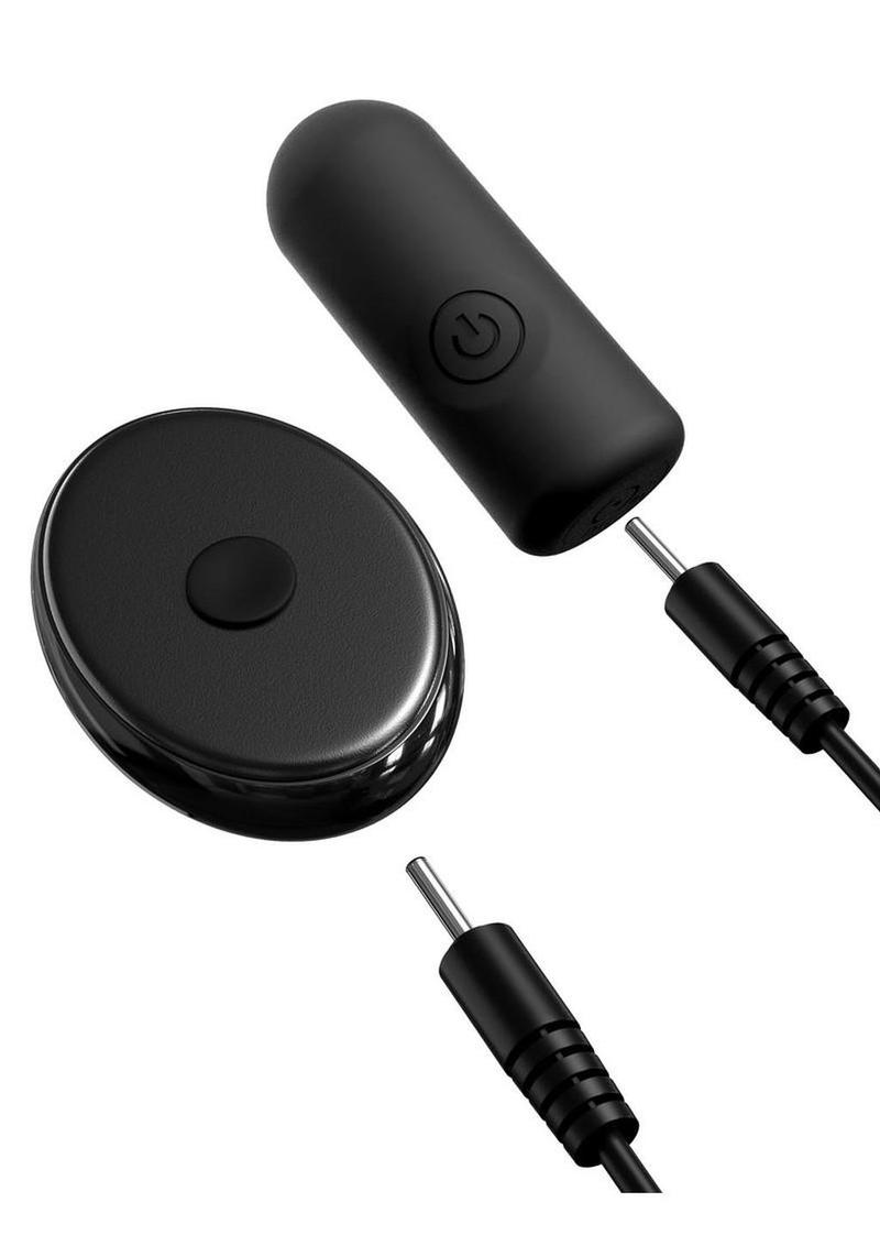 Fantasy C-Ringz ControlCore Trainer Remote Control Vibrating Rechargeable Silicone Cock Blocker - Black