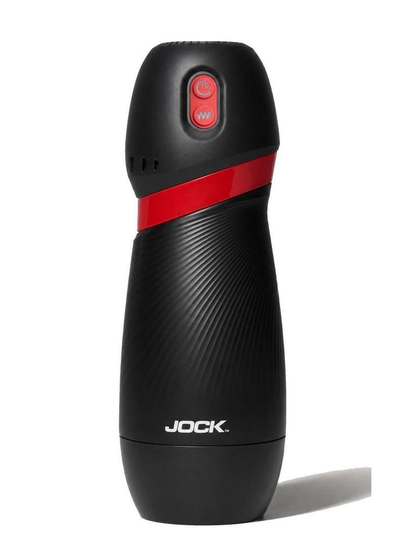 Jock Blast! Sucking & Vibrating Rechargeable Masturbator - Black/White