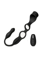 Jock Hype Max Thrusting & Vibrating Rechargeable Silicone Anal Plug with Cock Ring - Black