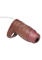 Jock Silicone Penis Squirting Enhancer with Ball Strap - Chocolate