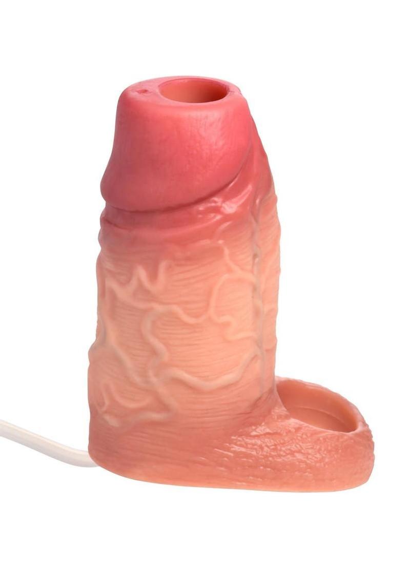 Jock Silicone Penis Squirting Enhancer with Ball Strap - Vanilla