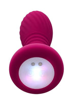 Party Plug Rechargeable Silicone Thrusting Light Up Anal Plug - Red