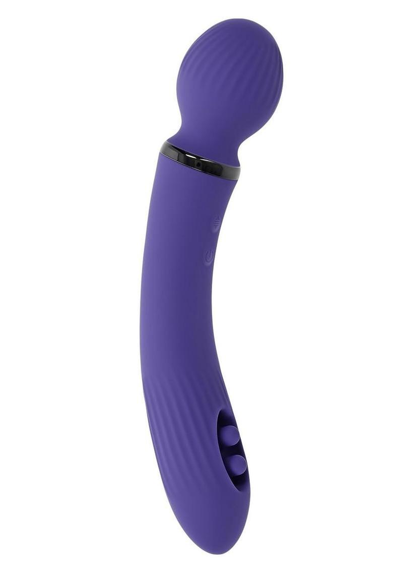 Shiver Dual End Rechargeable Silicone Vibrator - Purple
