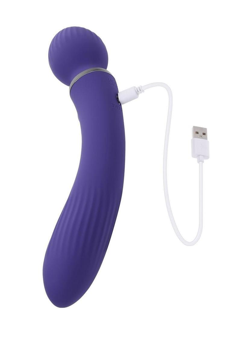 Shiver Dual End Rechargeable Silicone Vibrator - Purple