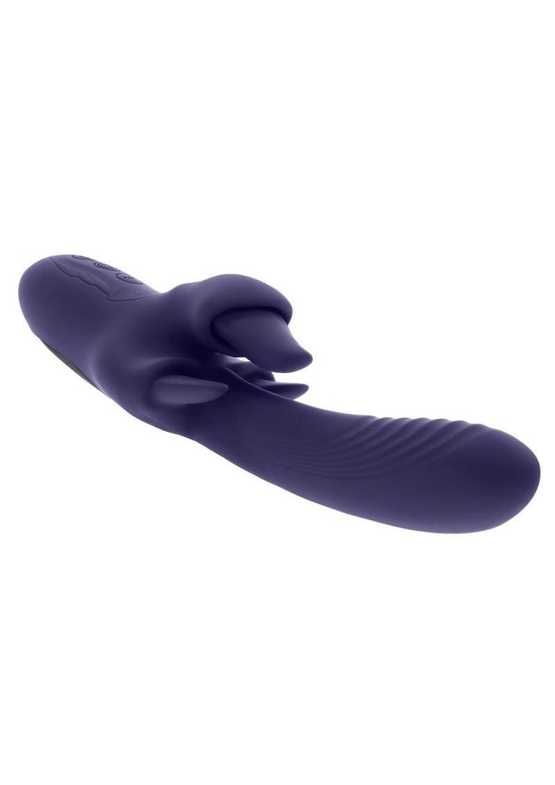 Tongue Twisted Rechargeable Silicone Clitoral Stimulator - Purple