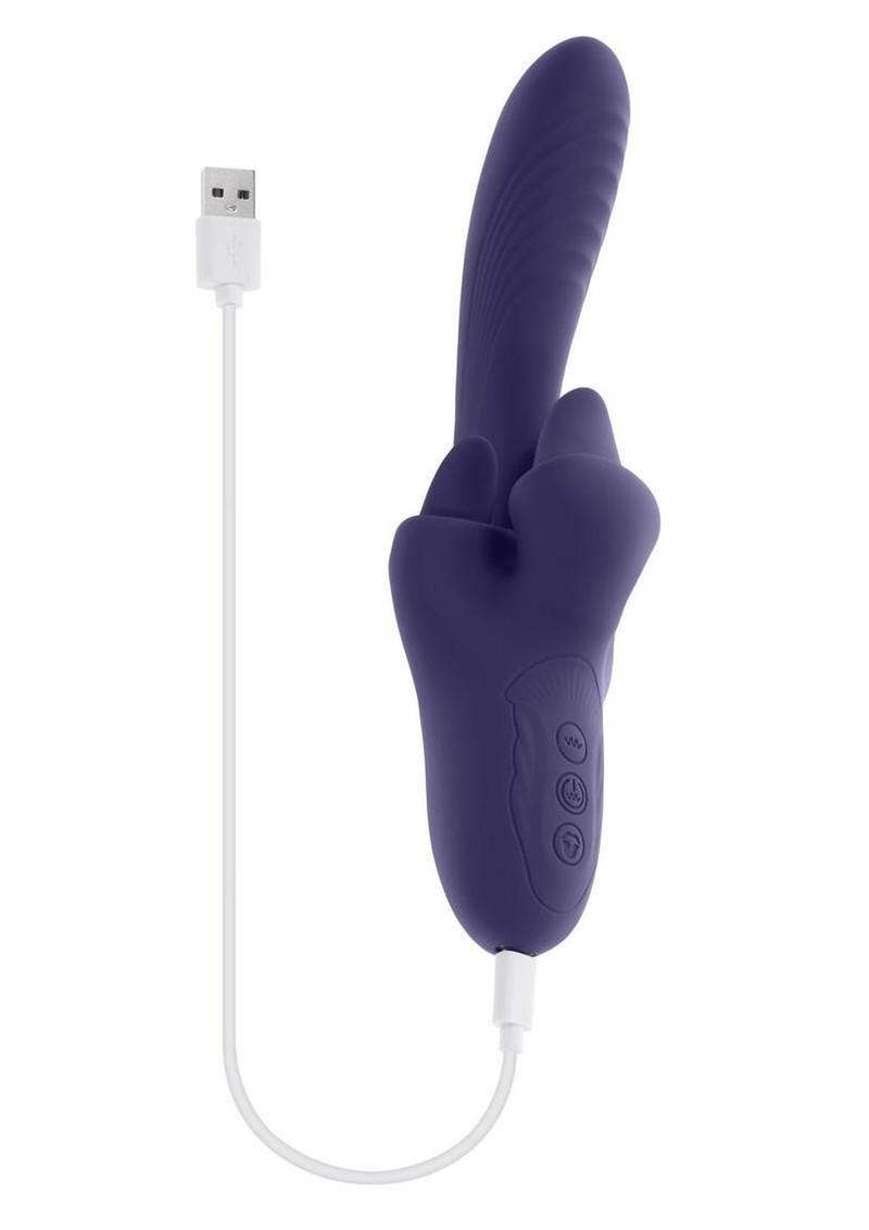 Tongue Twisted Rechargeable Silicone Clitoral Stimulator - Purple