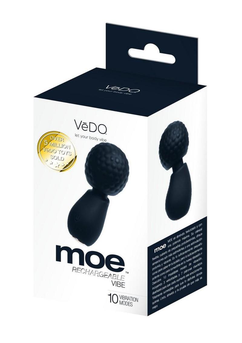 VeDO Moe Silicone Rechargeable Mini Wand Massager - Black