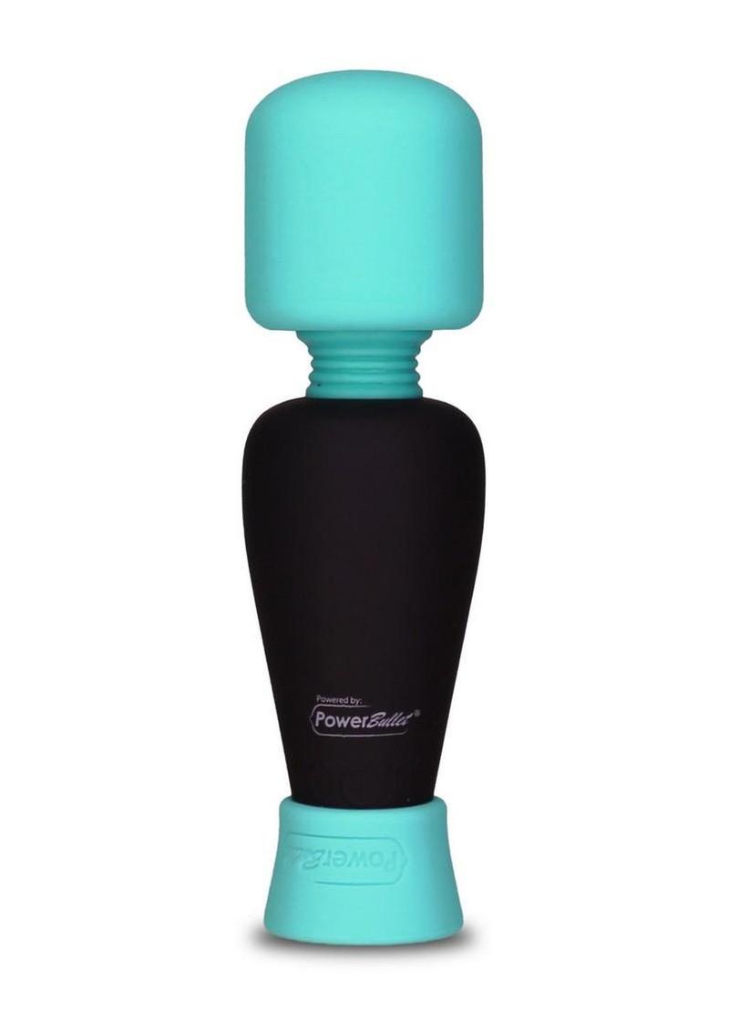 PalmPower Pocket Rechargeable Silicone Mini Wand Massager - Teal