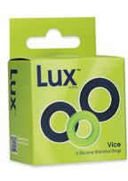 LUX Active Vice Silicone Stamina Rings (3 Pack) - Navy/Green
