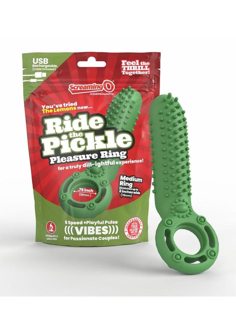 Screaming O Ride the Pickle Pleasure Cock Ring - Green