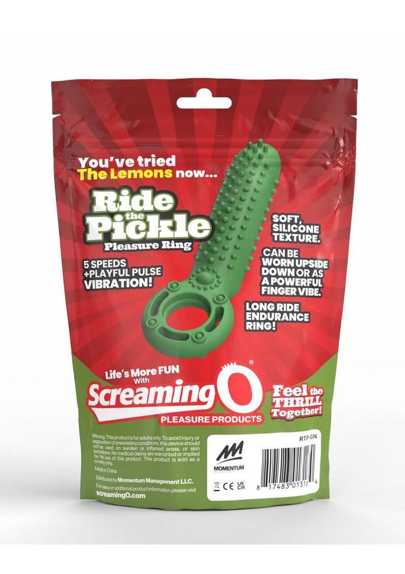 Screaming O Ride the Pickle Pleasure Cock Ring - Green
