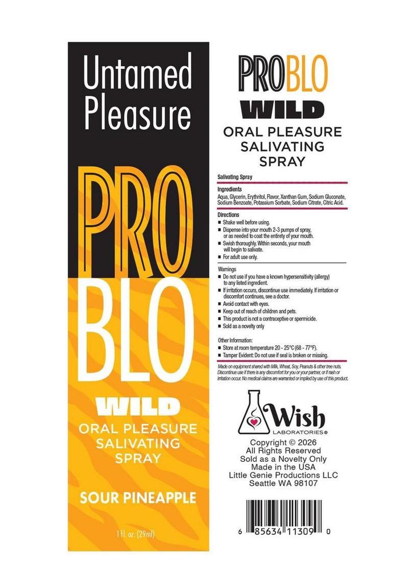 ProBlo Wild Mouthwatering Salivating Spray 1oz - Sour Pineapple