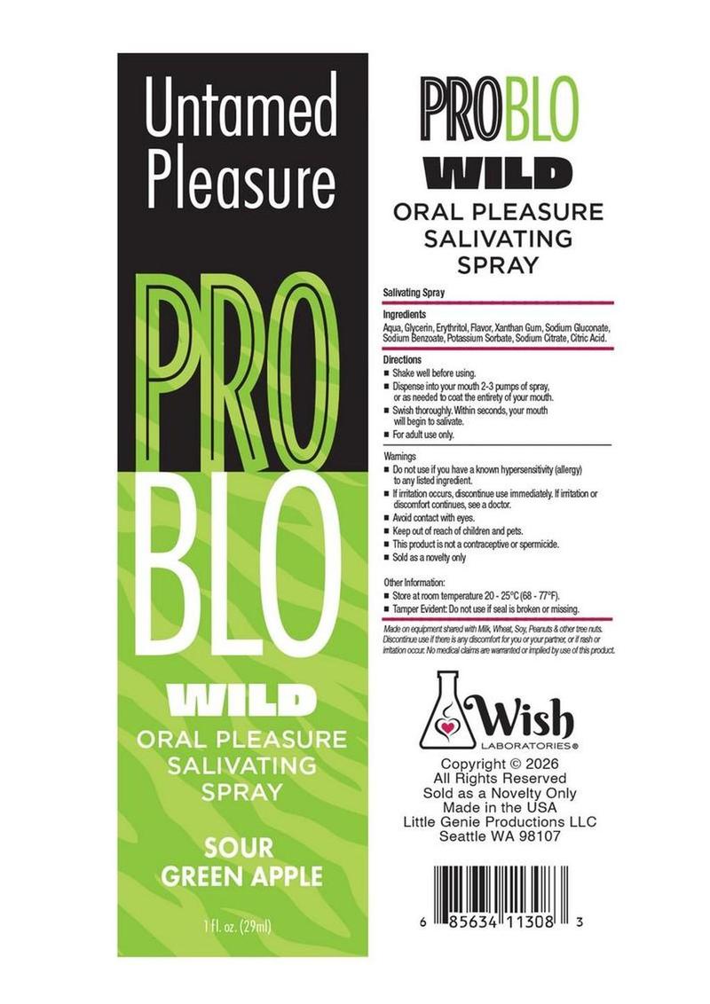 ProBlo Wild Mouthwatering Salivating Spray 1oz - Sour Green Apple