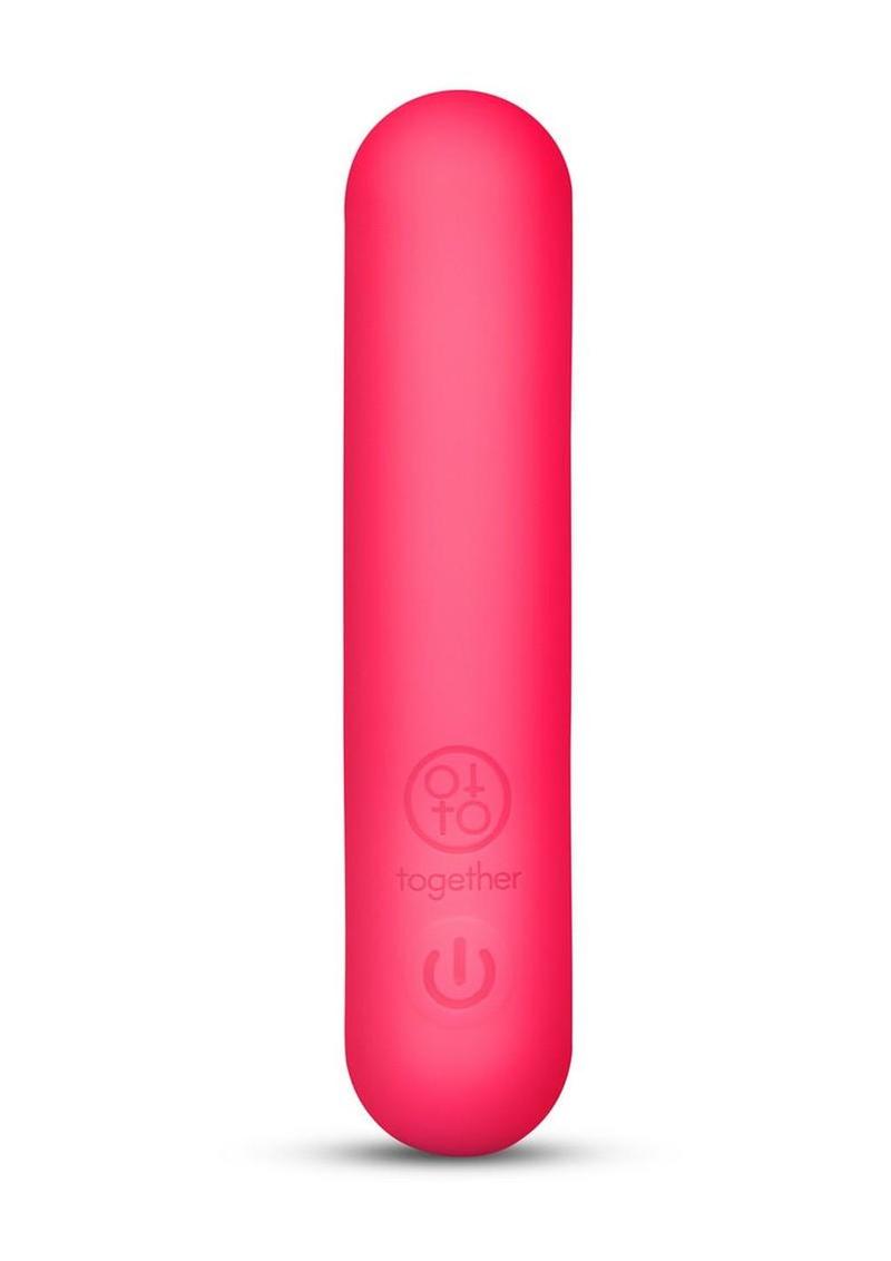 Together Teaser Silicone Rechargeable Bullet Vibrator 4in - Pink