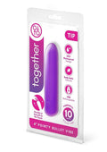 Together Tip Pointy Bullet Silicone Rechargeable Vibrator 4in - Purple
