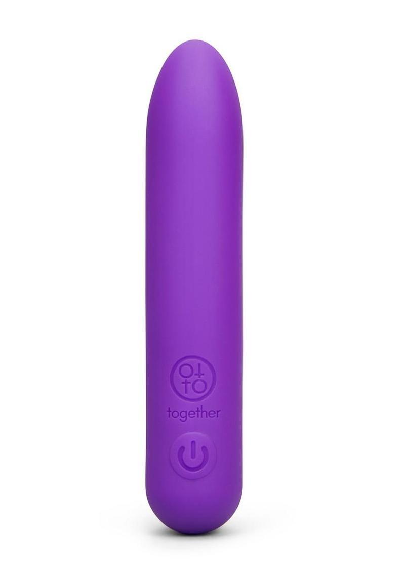 Together Tip Pointy Bullet Silicone Rechargeable Vibrator 4in - Purple
