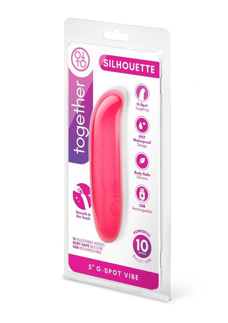 Together Silhouette Silicone Rechargeable G-Spot Vibrator 5in - Pink