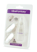VibeFantasy Double Silver Bullet with Remote Control - Silver/Frost