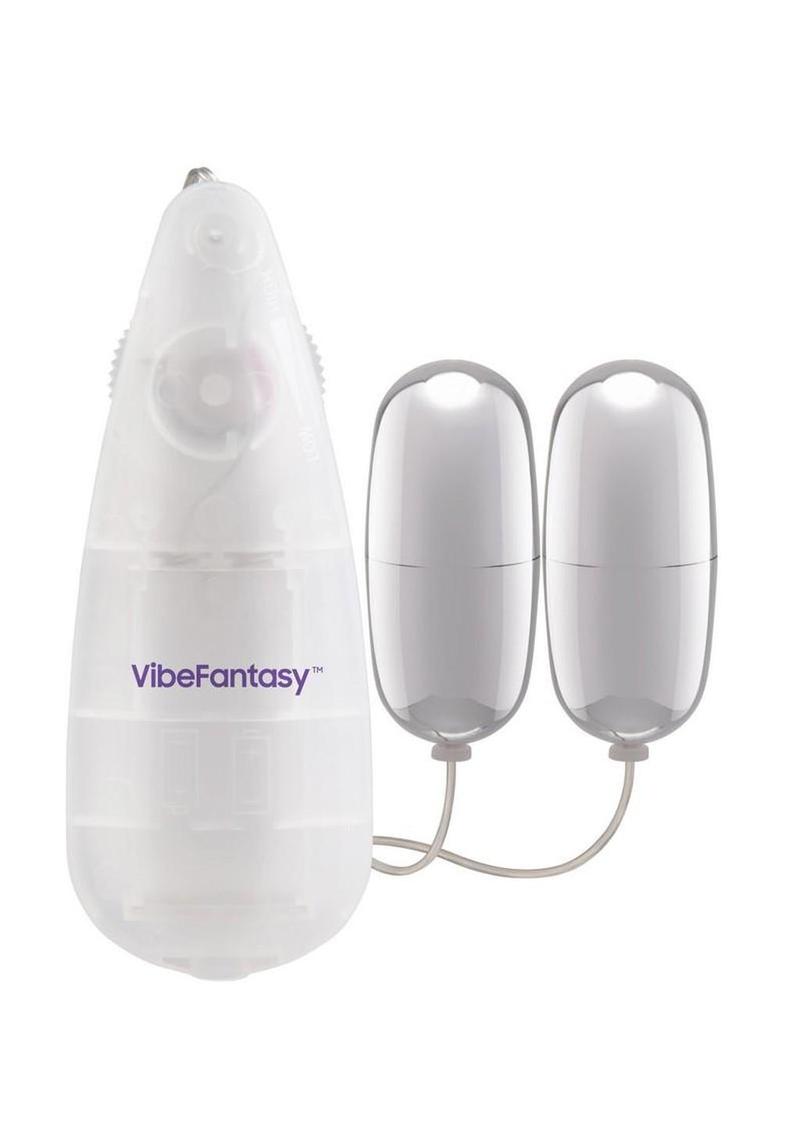 VibeFantasy Double Silver Bullet with Remote Control - Silver/Frost