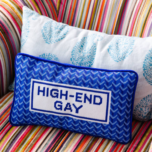High-End Gays Needlepoint Pillow