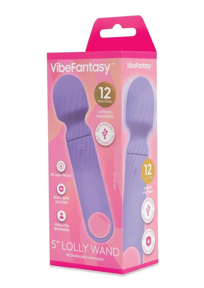 VibeFantasy Lolly Wand Rechargeable Mini Wand 5In - Purple