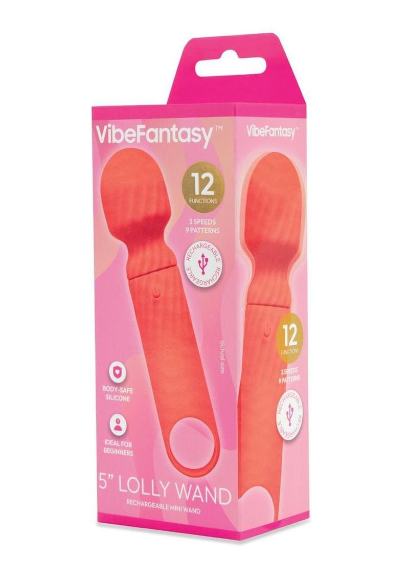 VibeFantasy Lolly Wand Rechargeable Mini Wand 5In - Orange