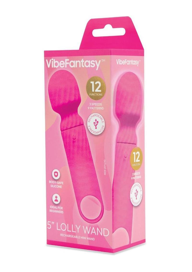 VibeFantasy Lolly Wand Rechargeable Mini Wand 5In - Pink