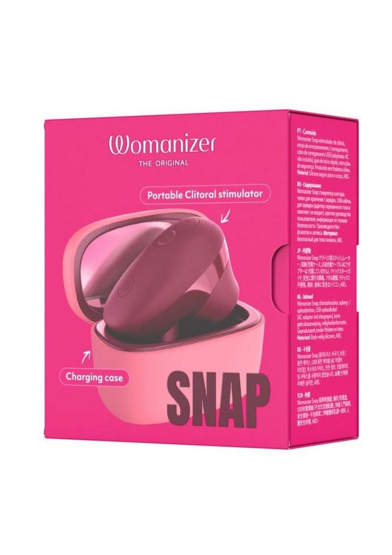 Womanizer Snap Portable Stimulator with Charging Case - Crushed Berry