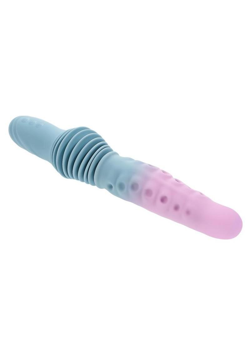 Gender X Tentacle Thruster Rechargeable Silicone Vibrator with Remote - Blue/Pink