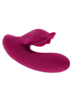 Venus Rechargeable Silicone Vibrator with Clitoral Stimulator - Red