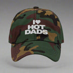 I Love Hot Dads Dad Hat by YES HOMO in Green Camo