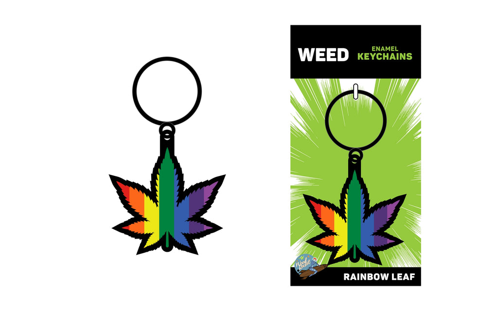 Rainbow Leaf Keychain