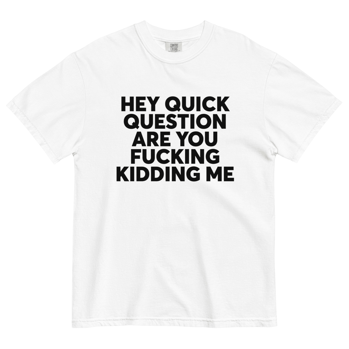 Hey Quick Question Are You Fing Kidding Me Printed Tee