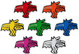 Keith Haring - Bat Dog Pin: Pink